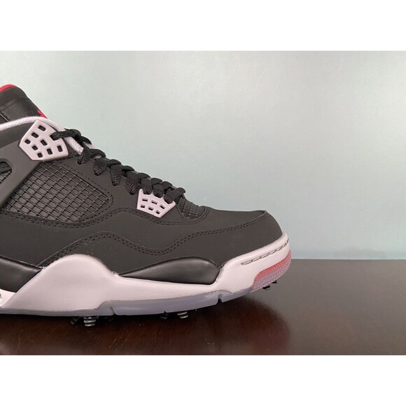 Nike Air Jordan 4 Retro Golf "Bred" Black/Red Men’s Size 10 CU9981-002 - Picture 5 of 11
